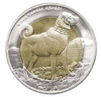 () Монета Турция 2010 год 1 лира ""  Биметалл  UNC